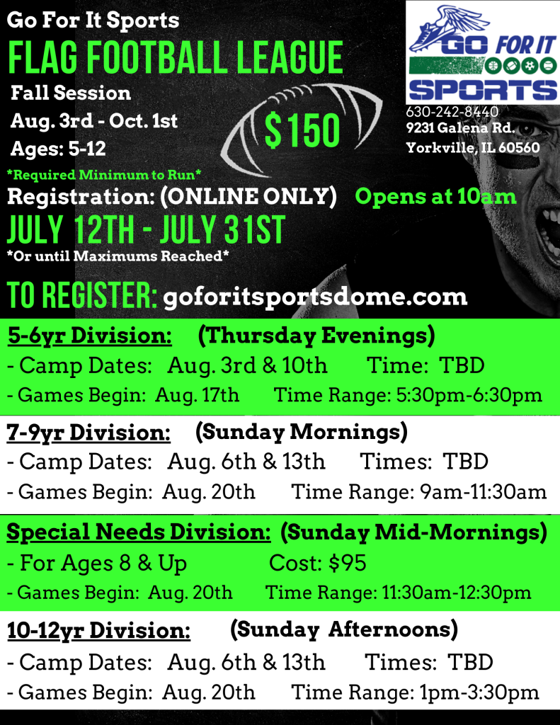 Flag Football Go For It Sports Dome